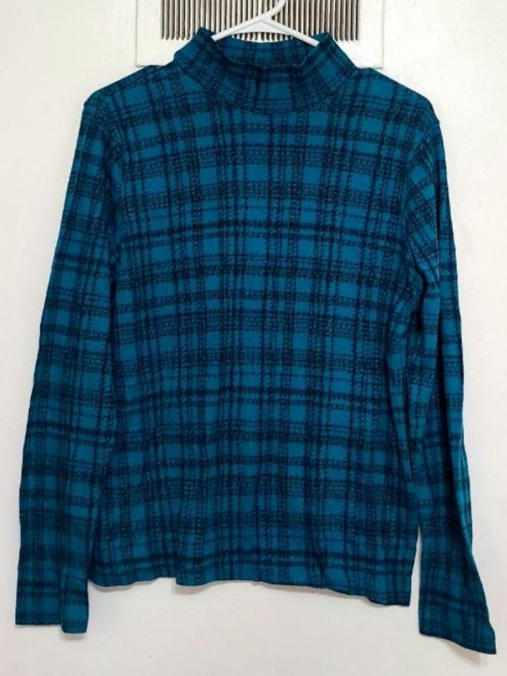 Blue Patterned Turtleneck